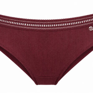 Culotte femme Fraly bordeaux côtelée à finition ajourée