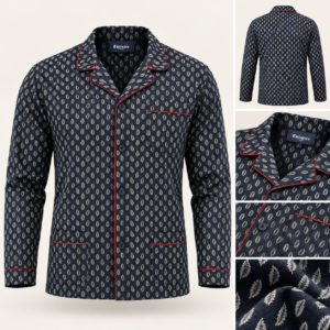 Ensemble de pyjama bleu foncé et bordeau – Eminence – Taille L