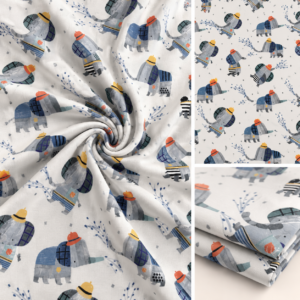 Tissu Coton – Motif élephant à partir de 50cm