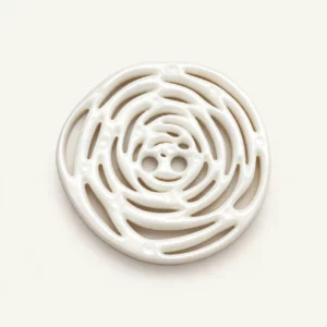 Bouton ajouré ivoire en forme de rose