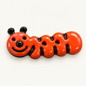 Bouton chenille orange