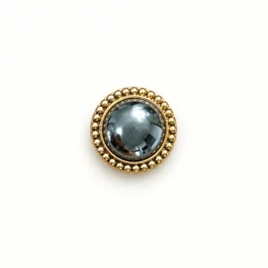 Bouton doré à cabochon gris anthracite
