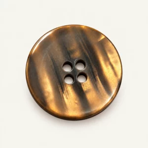 Bouton effet corne brun ambré