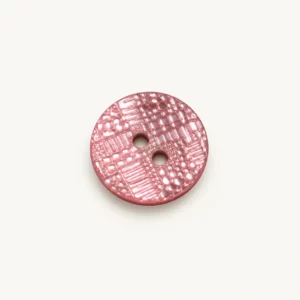 Bouton rose nacré à motif géométrique