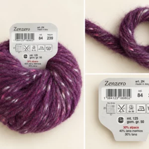Laine Adriafil Zenzero prune chiné